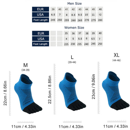 Double Running Five Finger Socks Summer Thin Breathable Sports Quick Drying Off Road Athletic Toe Socks for Men Women