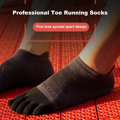Double Running Five Finger Socks Summer Thin Breathable Sports Quick Drying Off Road Athletic Toe Socks for Men Women